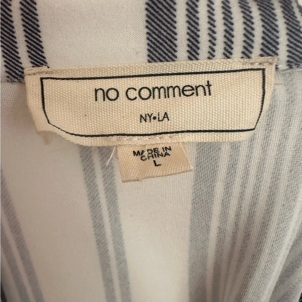 No Coment Button Down Dress With Blue White Stipes Size Large - Picture 6 of 8